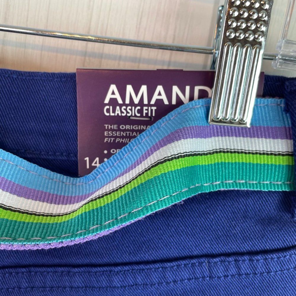 Gloria Vanderbilt Amanda Capri Jeans Blue Pants Cuffed Size 14 - Picture 7 of 10
